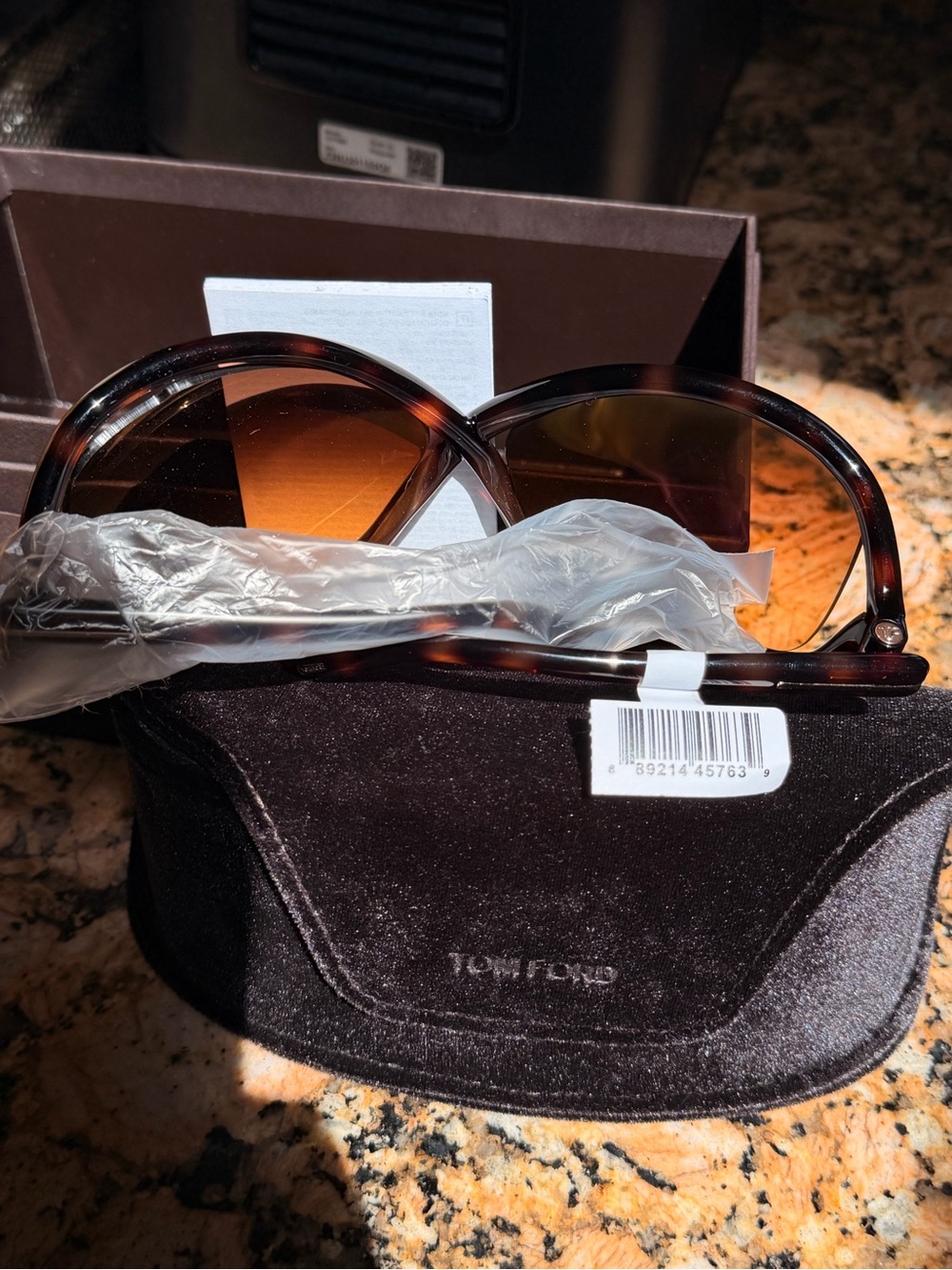 Tom Ford Women's Tortoiseshell Frame Sunglasses with Brown Gradient Lenses - Picture 4 of 4